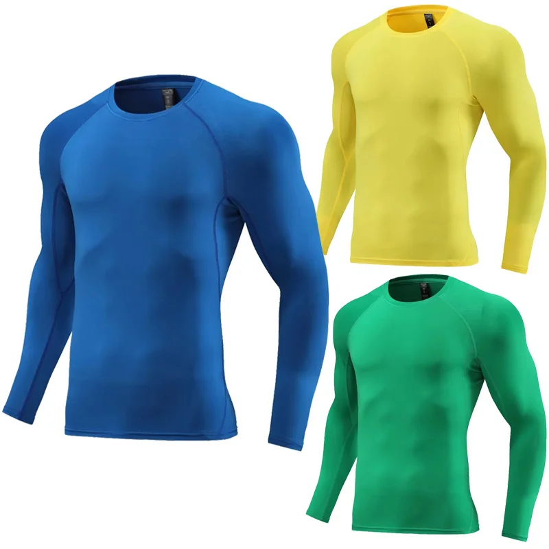 Men Long Sleeve Slim Tops Tees Sportswear Gym Fitness Compression T-shirt Running Football Jersey Outdoor Jogging Tight Quick compression t shirt sport t shirt running t shirts running t shirt fitness clothes
