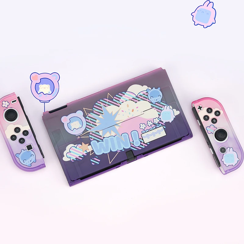 Nintendo Switch用の紫のシェル付きのケース,Nintendo Switch用