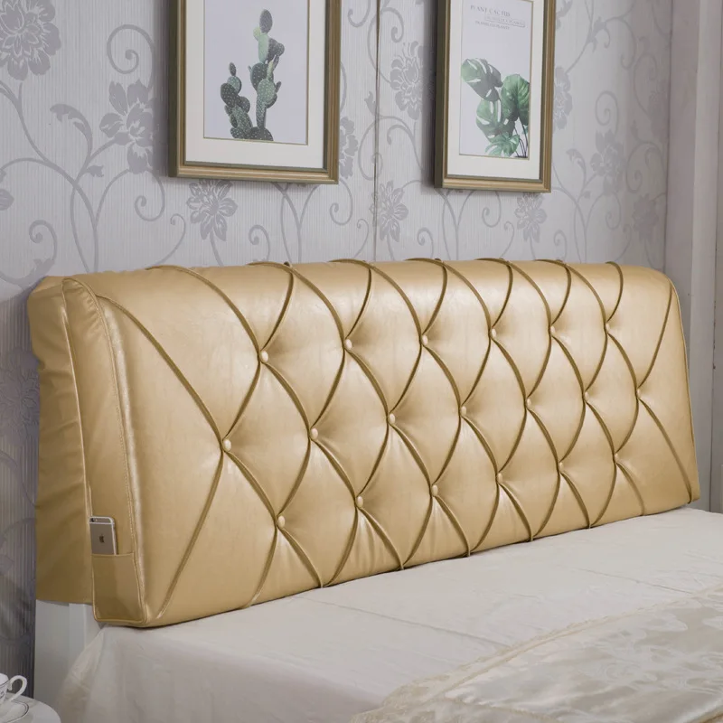 

Bedside Cushion Removable and Washable Fabric Leather Headboard Soft Cover