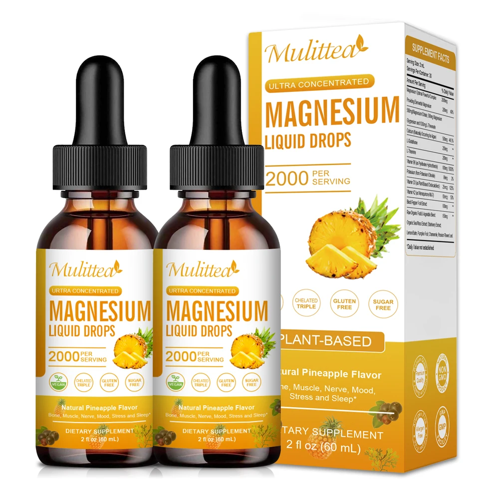 Calming Magnesium Glycinate Drops with Pineapple Flavor