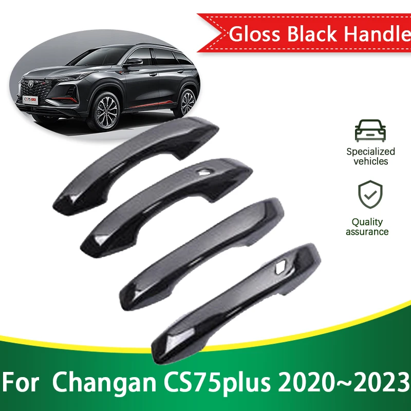 

Для Changan Cs75 Plus 2020 2021 2022 2023 Cs75Plus глянцевая черная внешняя крышка дверной ручки защитные Стильные наклейки автомобильные аксессуары