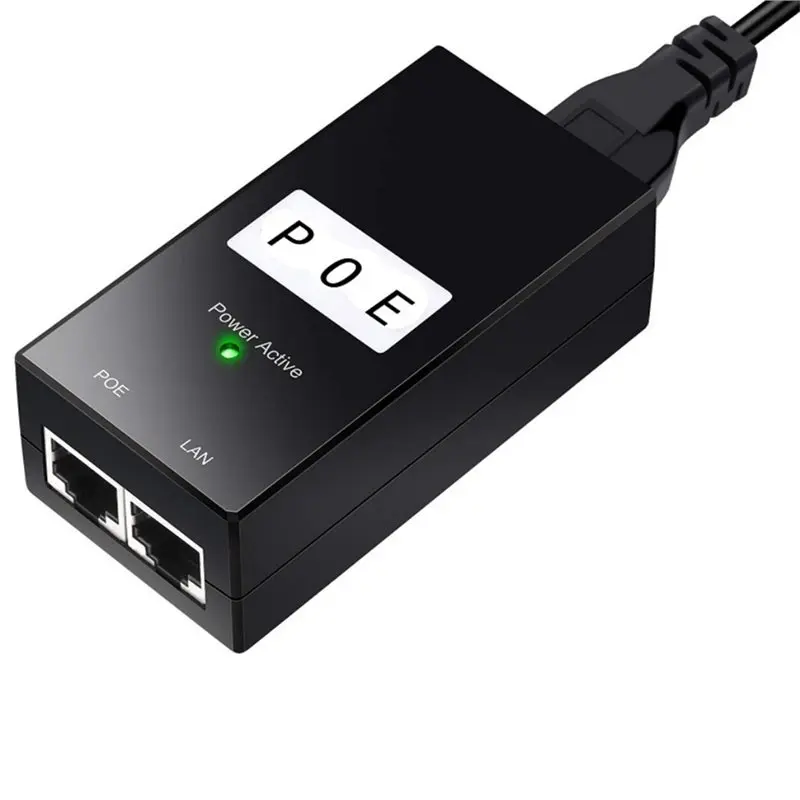 Precisionn POE 전원 인젝터 48V 1A 데스크탑 이더넷 어댑터 IEEE802.3Af/At 100Mbps 전원 공급 네트워크 장치용
