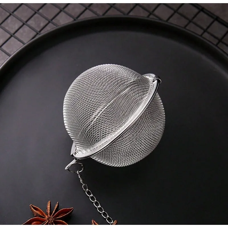 Stainless Steel 304 Tea &Spice Infuser Ball-2-Inch Round Mesh Infuser for Loose Leaf Tea,Broth,and Herbs,Easy-Clean Kitchen Tool