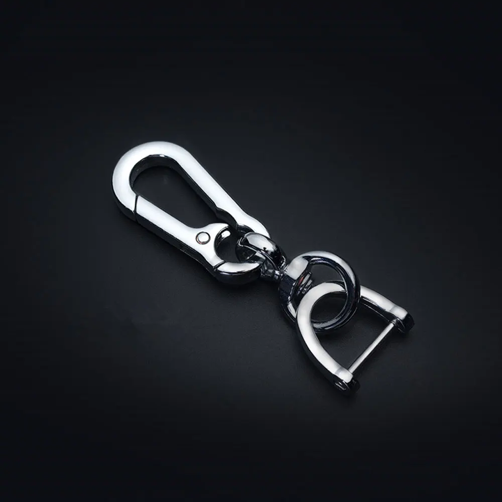 

High-Grade Metal Car KeyChain D Shape Rotating Horseshoe Buckle Jewelry Key Rings Holder Genuine Bag Pendant Car Accessories