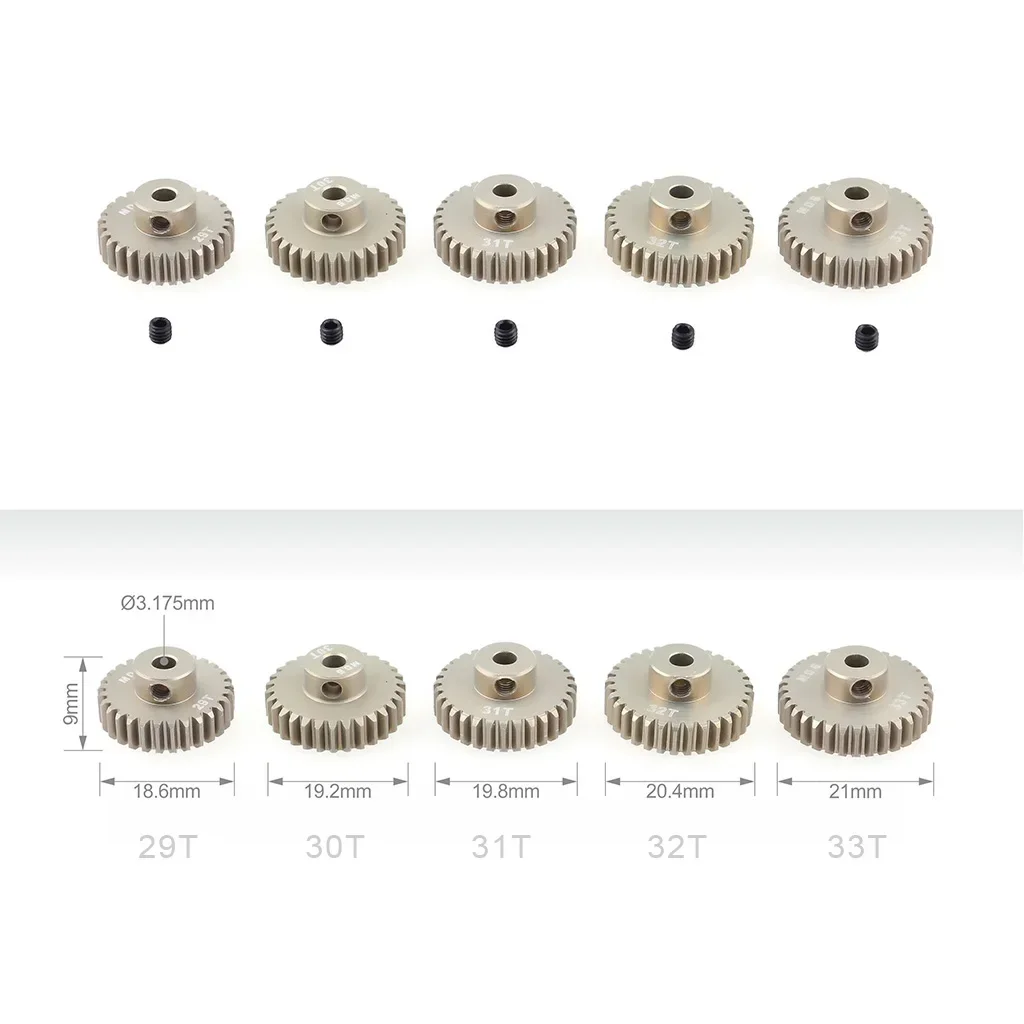 M 0,6 13T 16T 17T 18T 21T 22T 23T 27T 28T 29T 32T 33T Metall Ritzel Motor Getriebe 3,175mm Welle für 1/10 RC Auto Modell Motor Teile – Detail 10