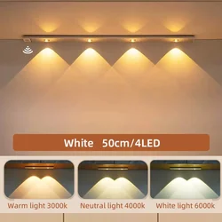 Wireless USB Rechargeable Ultra - Thin LED Motion Sensor Night Light (White 50cm)