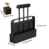 A hand-held garden clod maker with 4 square molds, a durable plastic seedling tool for indoor and outdoor gardening 2
