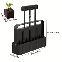 A hand-held garden clod maker with 4 square molds, a durable plastic seedling tool for indoor and outdoor gardening 2