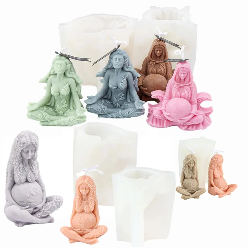 Exquisite Goddess Mother Earth Female Body Shape Craft Art Silicone Scented Candle Molds or Craft soap Molds Candle Making