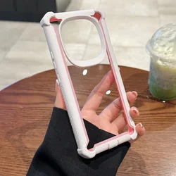 Clear Dual Layer Shockproof Armor Bumper Phone Case - Note 14 ProPlus 5G (Pink White)