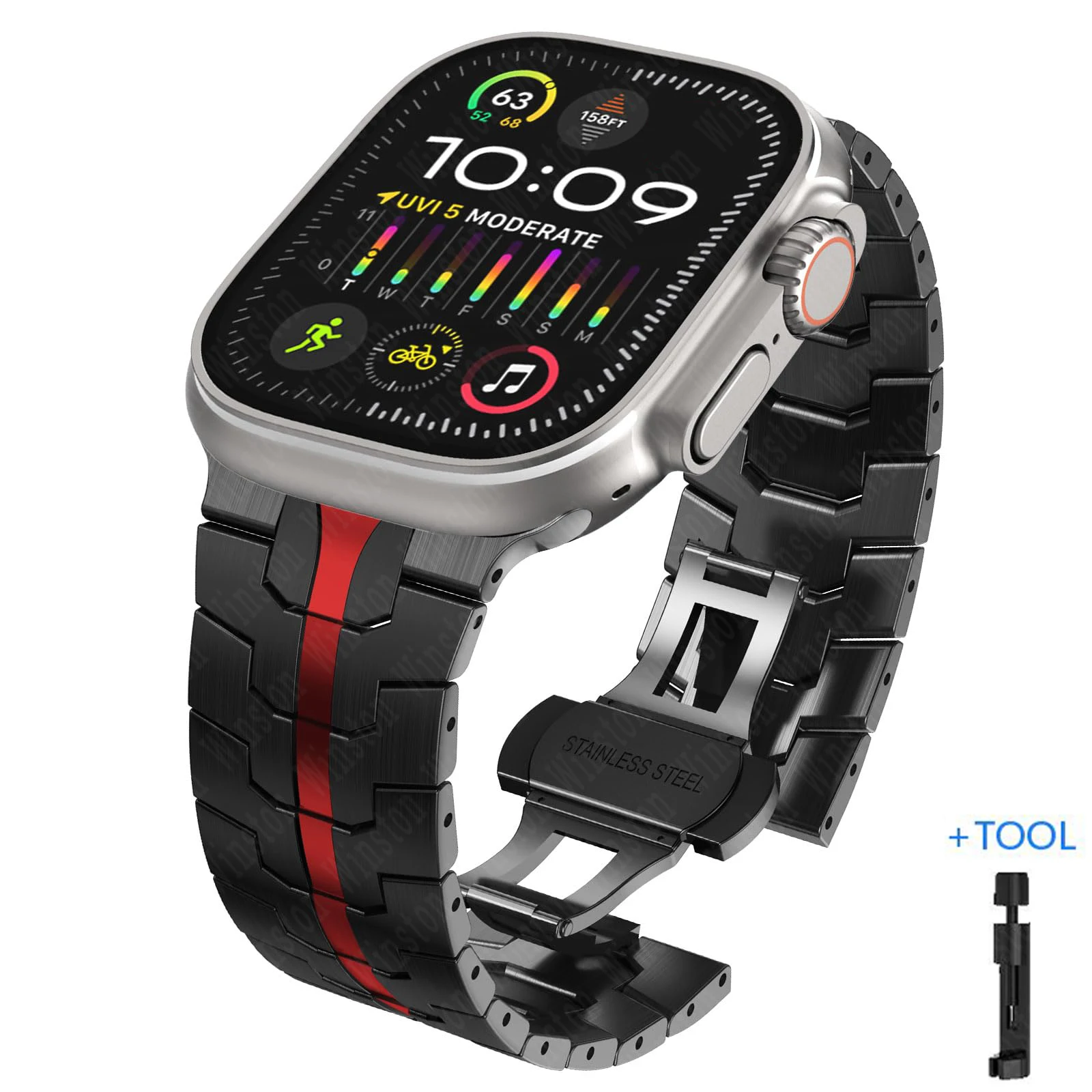 Luxury Titanium Stainless Steel Watch Strap - Premium Metal Bracelet