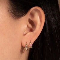 ROXI Circle Hoop Earrings for Women 18K Gold Color Pink/Blue Crystals Party Earring Silver 925 Jewelry  pendientes plata - Image 2