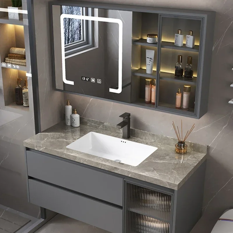 Bathroom Storage Kitchen Cabinet Washbasin Locker Vanity Sink Mirror Multifunction Home Furniture Drawer Towel Base Gabinete