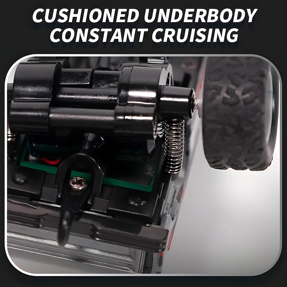 Mini RC Monster Truck with Lights & Trailer All Terrain Off-Road Truck Toy 1:64 Scale 2.4Ghz Remote Control Children Toy Gift 5