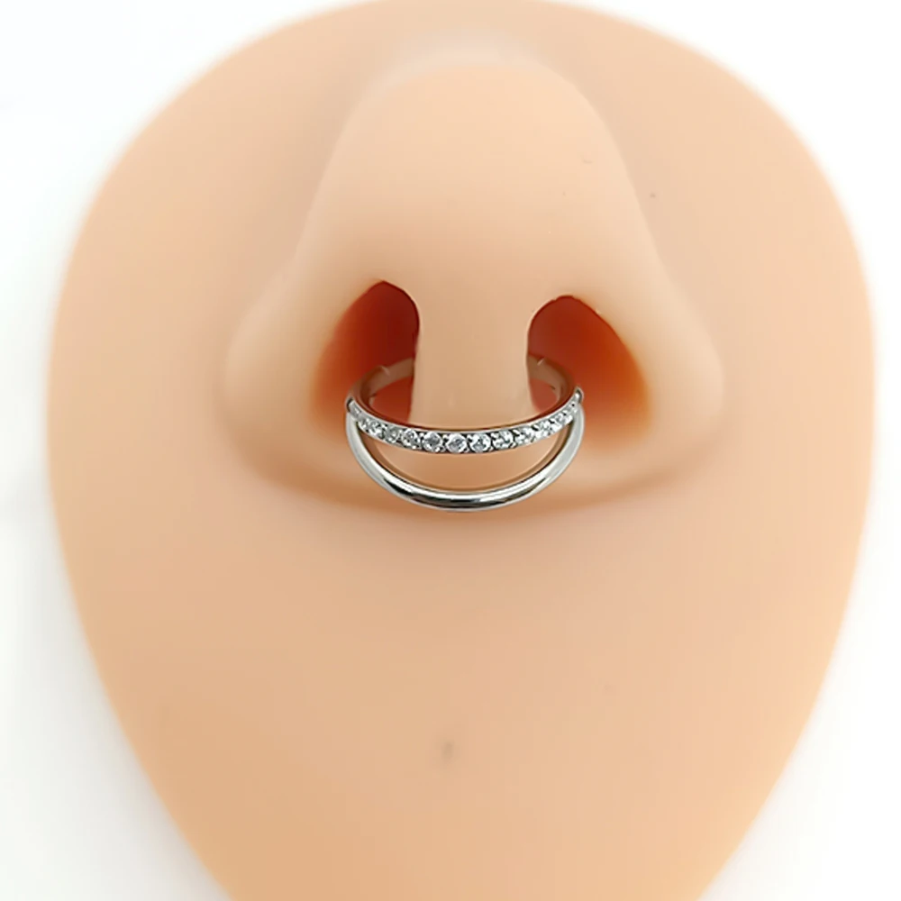 Titanium Hinged Segment Nose Ring Septum Clicker Daith Earrings Hoop Ear Cartilage Tragus Helix Piercing Jewelry 16G nose rings,piercing jewelry,body piercing earrings,ear piercing jewelry,hoop earrings,body piercing jewelry,body jewelry