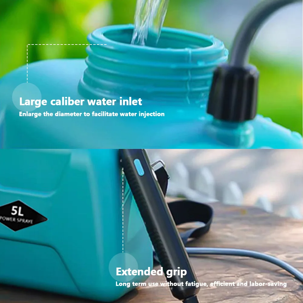 5L Electric Garden Sprayer with Telescopic Rod Electric Plant Sprayer USB Charging Electric Weed Sprayer for Garden Lawn Farm