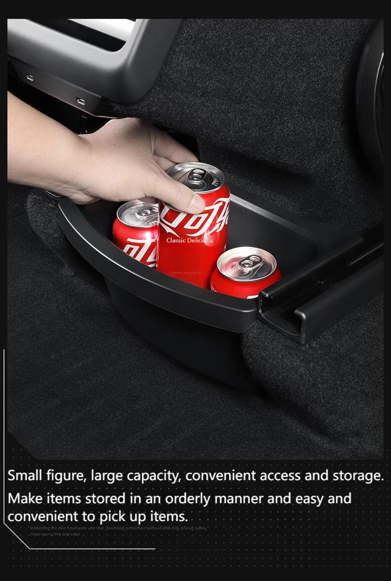 For Tesla Model Y Juniper Rear Seat Storage Box Under Air Vent Storage Case Tras