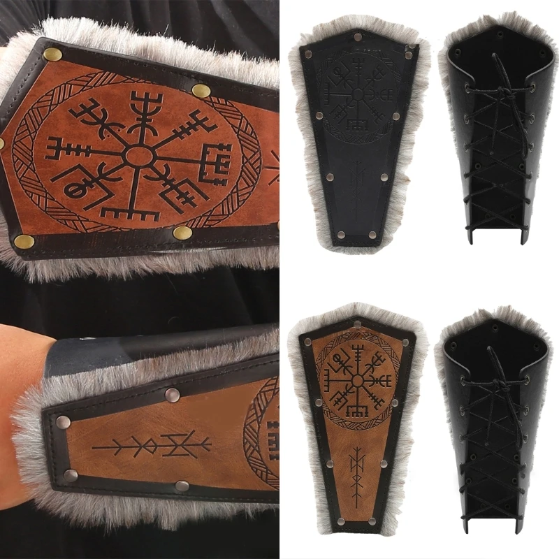 

Защитные приспособления для рук из искусственной кожи, маскарадные вечерние наряды, защита для рук с тиснением, тотемные наручи,