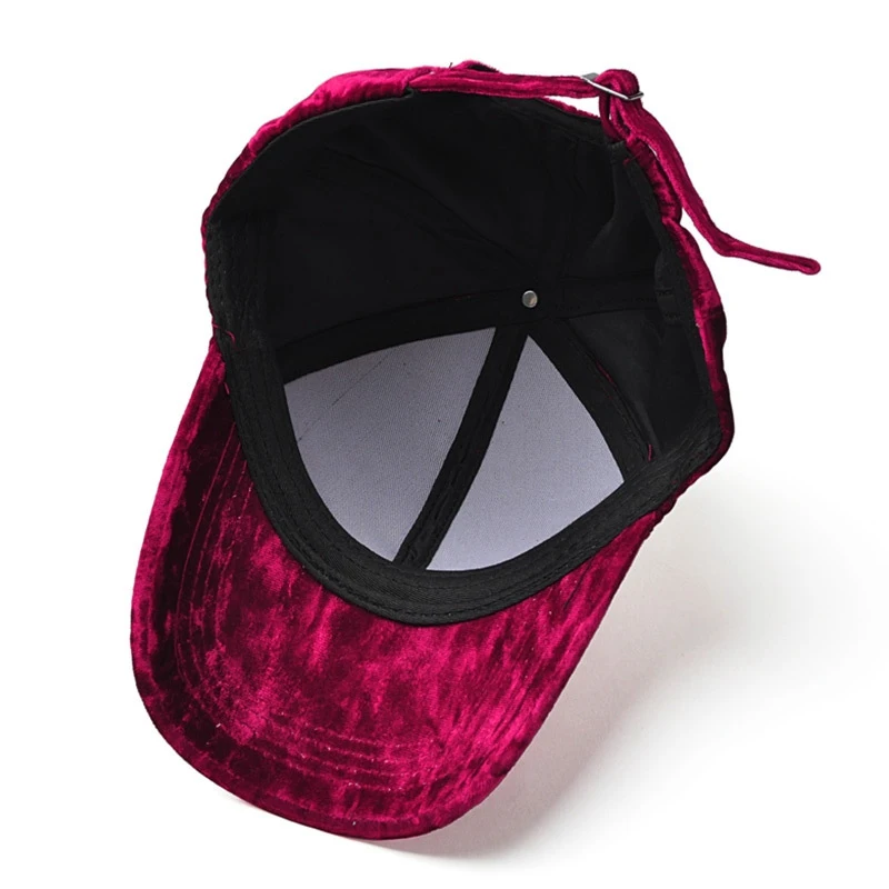 Gold Velvet Adjustable Solid Color Men Baseball Cap Sun Protection Spring Autumn Unisex Korean Version Dad Hat Snapback 5