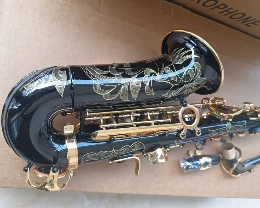 New Alto Saxophone Eb Black gold key E Flat Sax With Case Mouthpiece Professional musical instrument