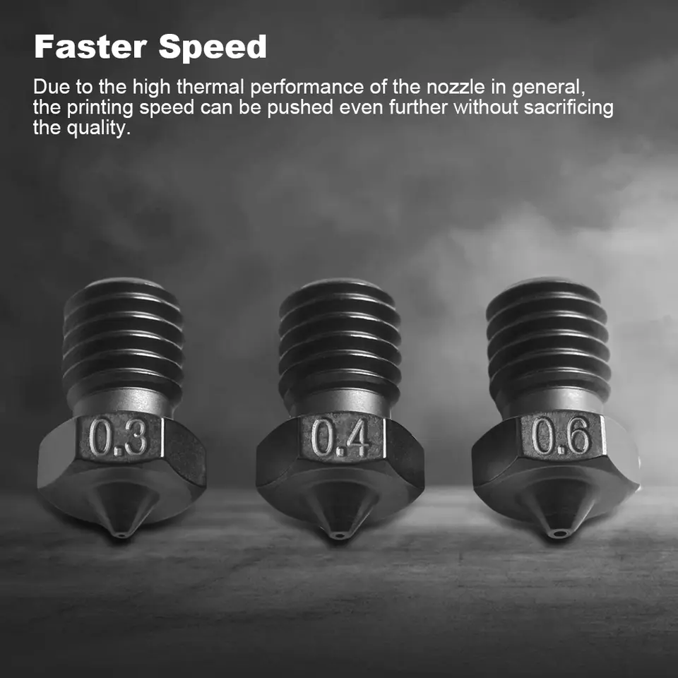 FYSETC E3D V6 Hardened Steel Tungsten Carbide Coated Nozzles High Temperature Resistance and High Quality 3d Printer Parts image 5