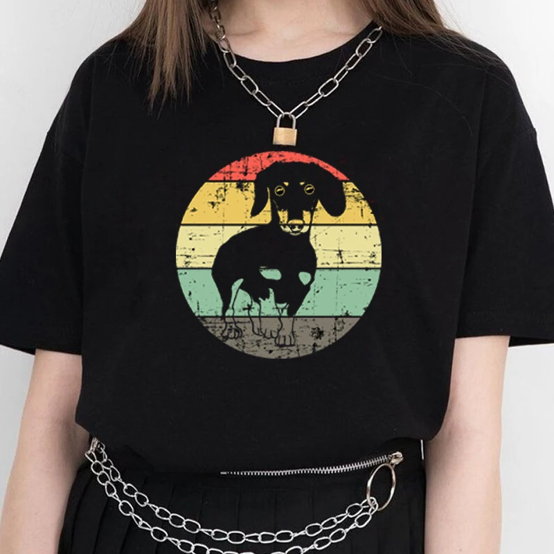 Vintage Dobermann Printed Women T Shirts Harajuku Retro Tshirts Woman Trending Fashion Short Sleeve Momthers Gift Dropshipping