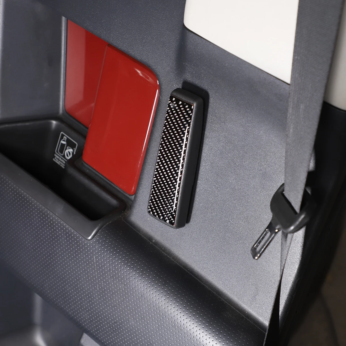 For Toyota FJ Cruiser 2007-2021 Soft Carbon Fiber Car Rear Door Inner  Handle Panel Cover Decorative Sticker Accessories