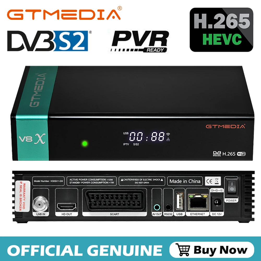 V8X GTMedia,1080P H.265 Full HD,Satellite Receiver DVB-S/S2/S2X,Support CA  Card and ccam built-in WIFI,stock in spain Italy CZ