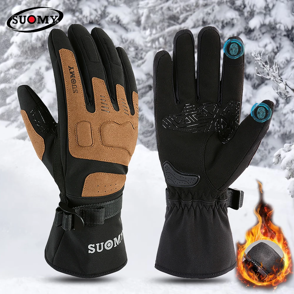 SUOMY Winter Motorcycle Gloves Waterproof Moto Motocross Gloves Windproof Warm Glove Touch Screen Motorbike Riding Guante Summer