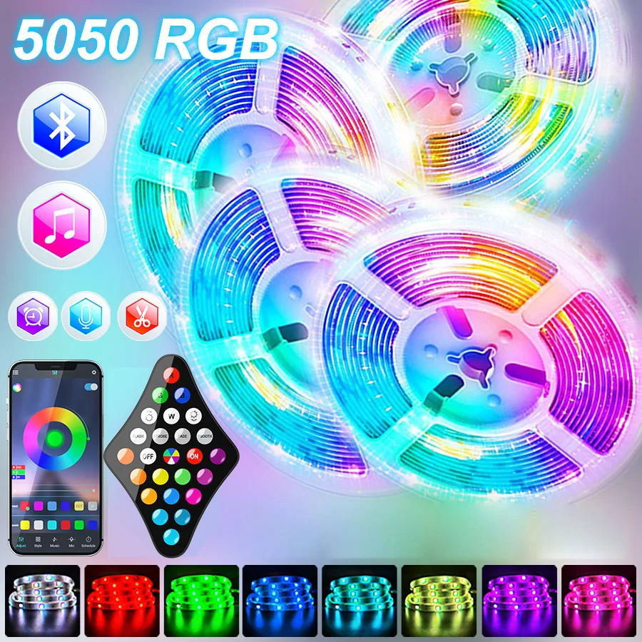 Bluetooth Usb Led Strips Lights 5050 Rgb 1m30m Flexible Ribbon Led Lamp Tape Led Lights For