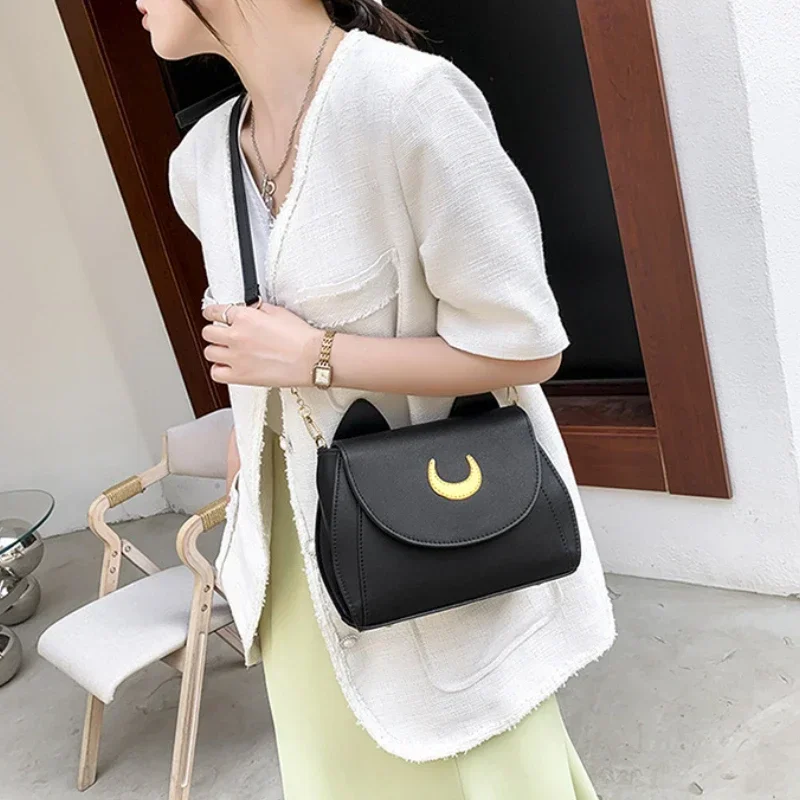 Sailor-Moon-Bolso-de-hombro-con-cadena-y-forma-de-gato-negro-para-mujer ...