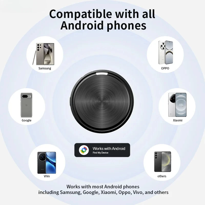 Smart Bluetooth Tracker for Keys, Wallets, Bags, and Pet Locator with Google Find My Device Integration