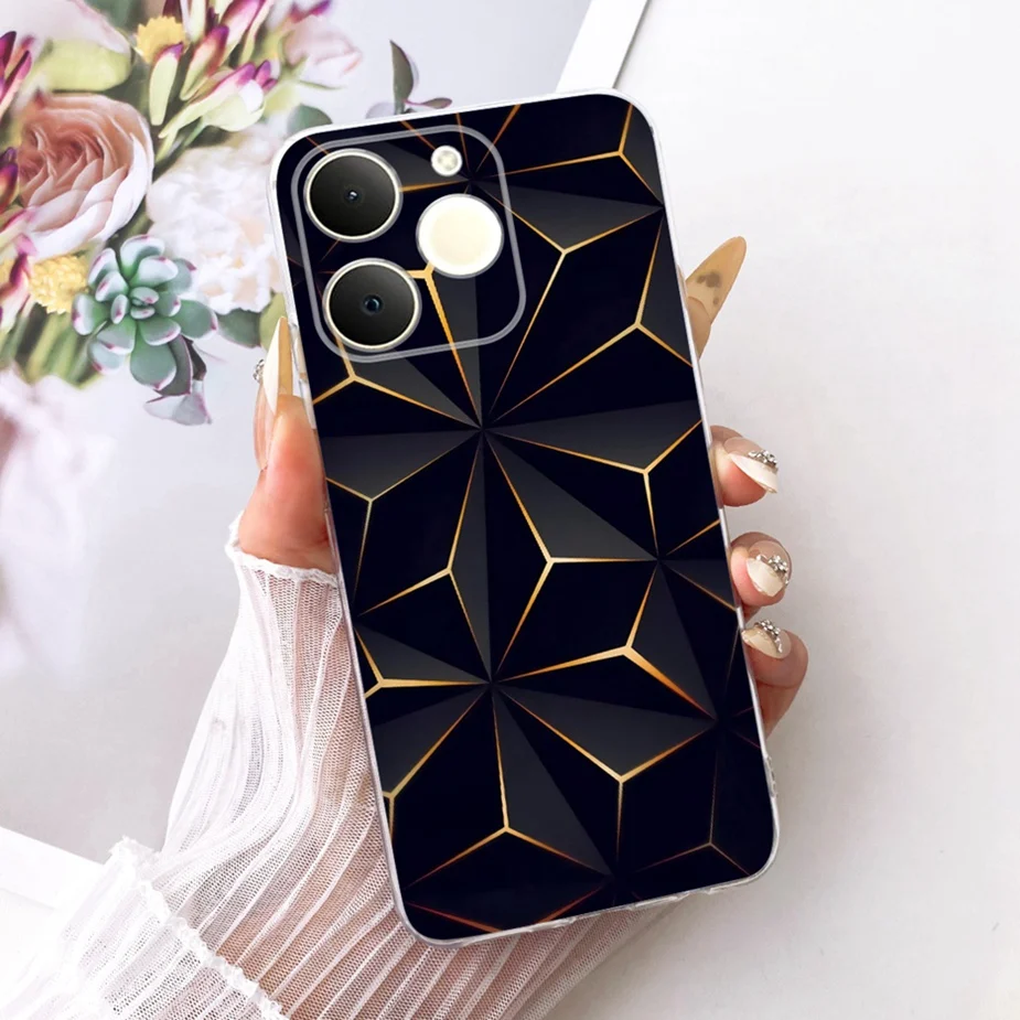 Luxury Lotus Painted Soft Silicone Case - Elegant Protective Cover