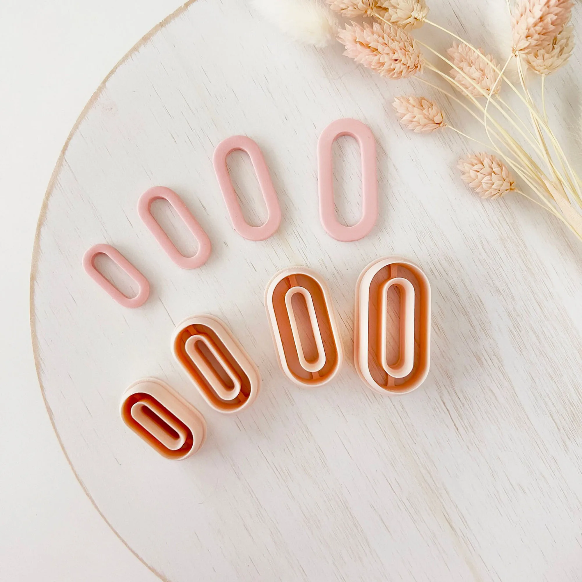 Polymer Clay Cutter 4Pcs/Set Basic Shape Pendant Cutting Molds Earring Making Tool Clay Supplies DIY