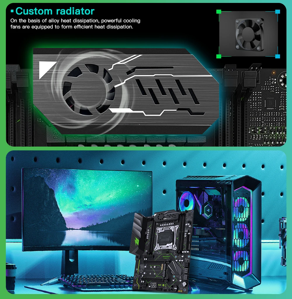 Motherboard with components installed
