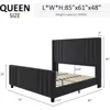 Queen Size Bed Frame, Velvet Upholstered Platform Beds with Vertical Channel Tufted Headboard & Footboard, Queen Size Bed Frame 2