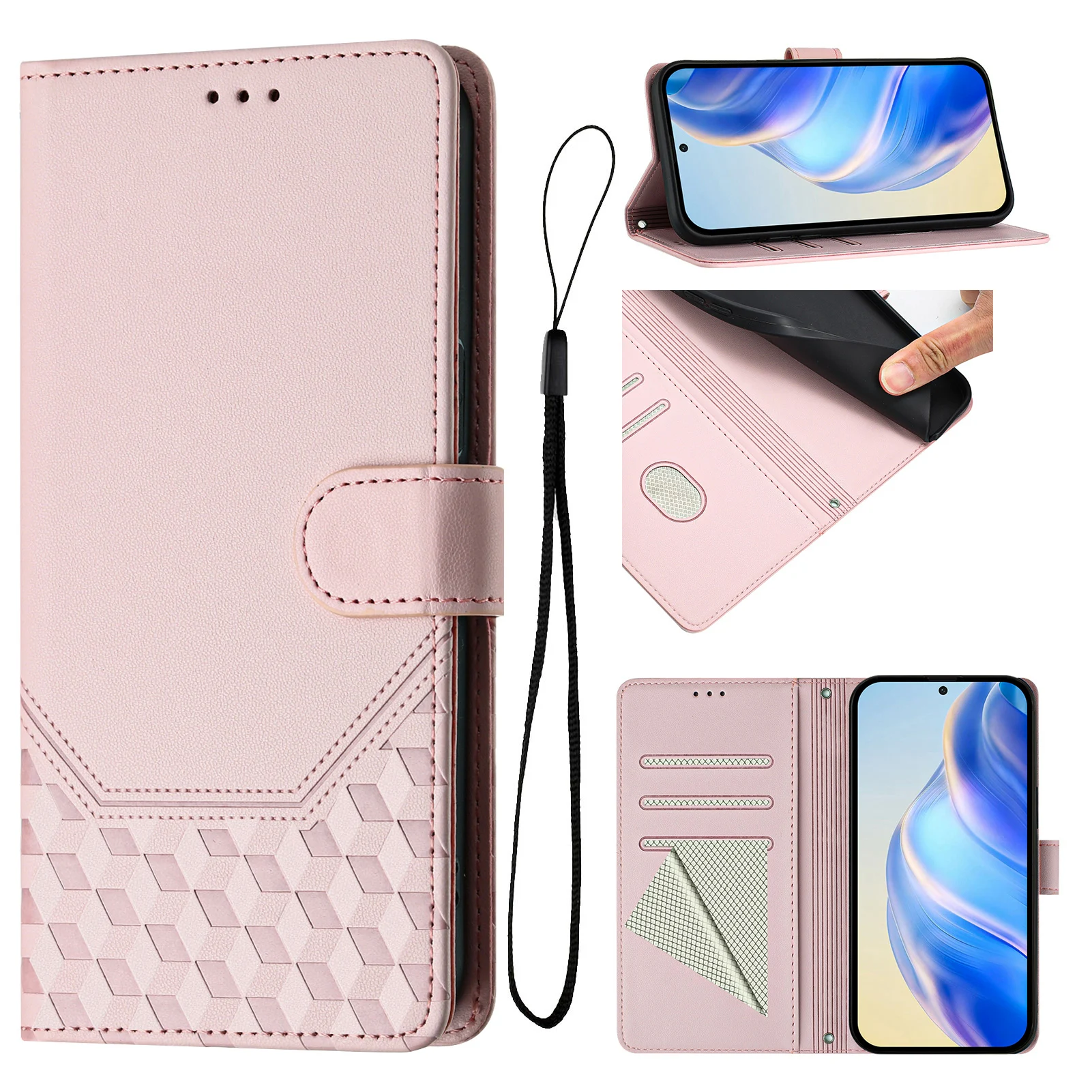 3D Leather Phone Wallet Case Book Cover