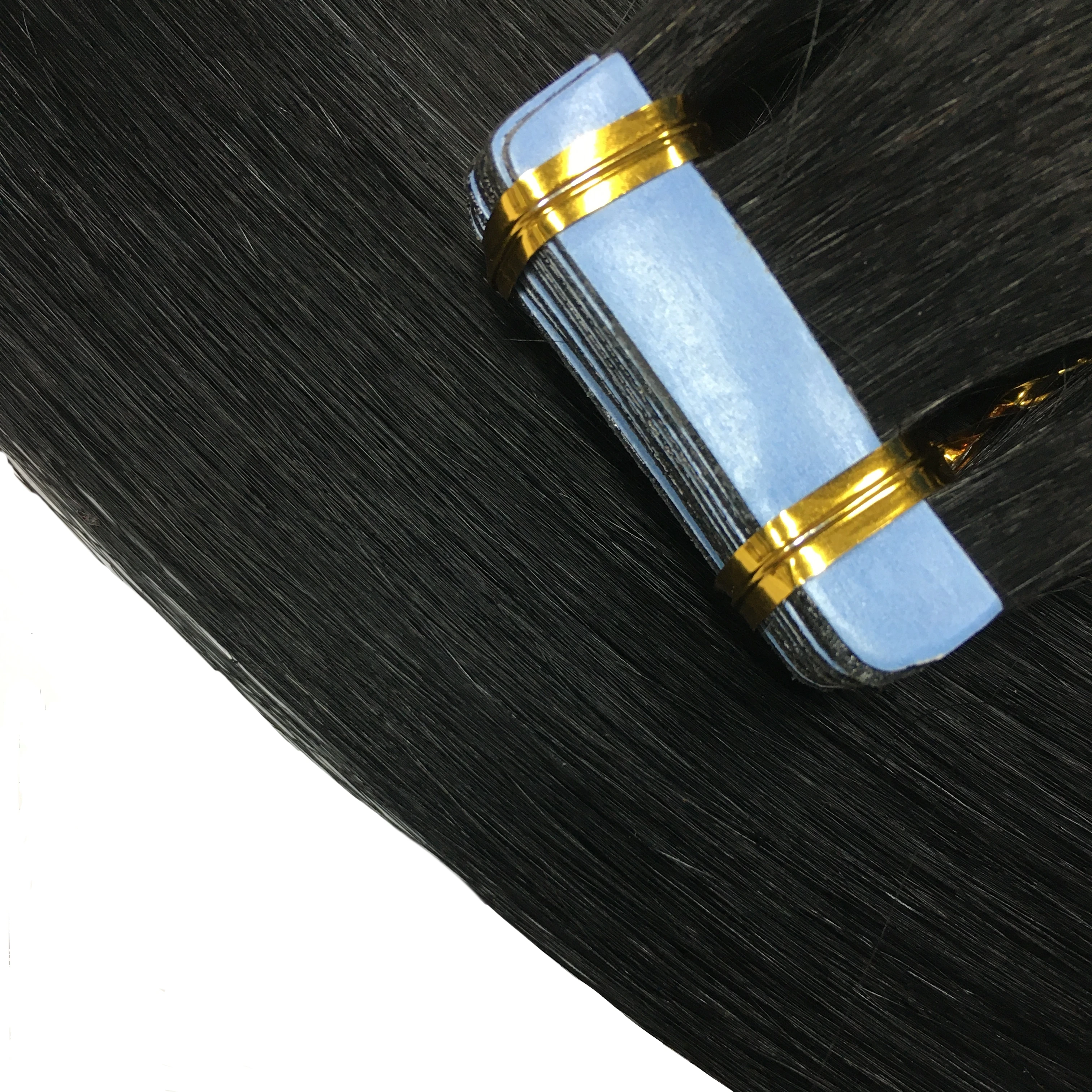 Tape In Human Hair Straight Extensions Color 1B 100% Remy Skin Weft Adhesive Glue On For Salon High Quality for Woman 16-26 Inch