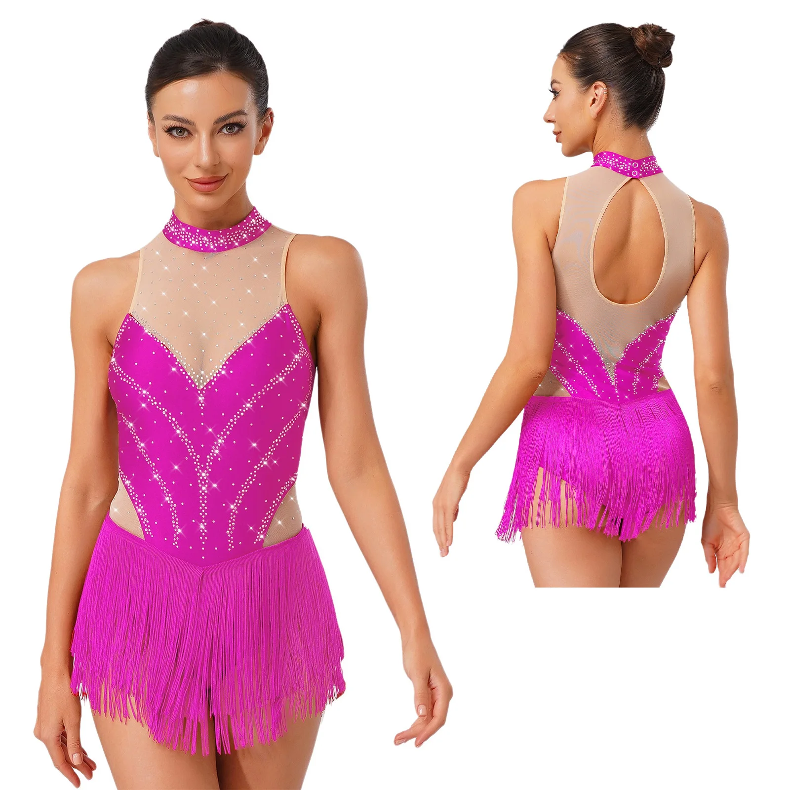 DPois Justaucorps Danse Latine Femme Body Gymnastique Brillants Paillettes Tenue Danse Moderne Jazz Combinaison Patinage Costume Spectacle Noir Xl  11ec3e45 3aeb 5de6 8603 Daf2b485c573