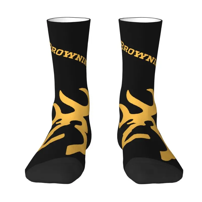 

Funny Mens Browning Logo Dress Socks Unisex Warm Comfortable 3D Printed Crew Socks