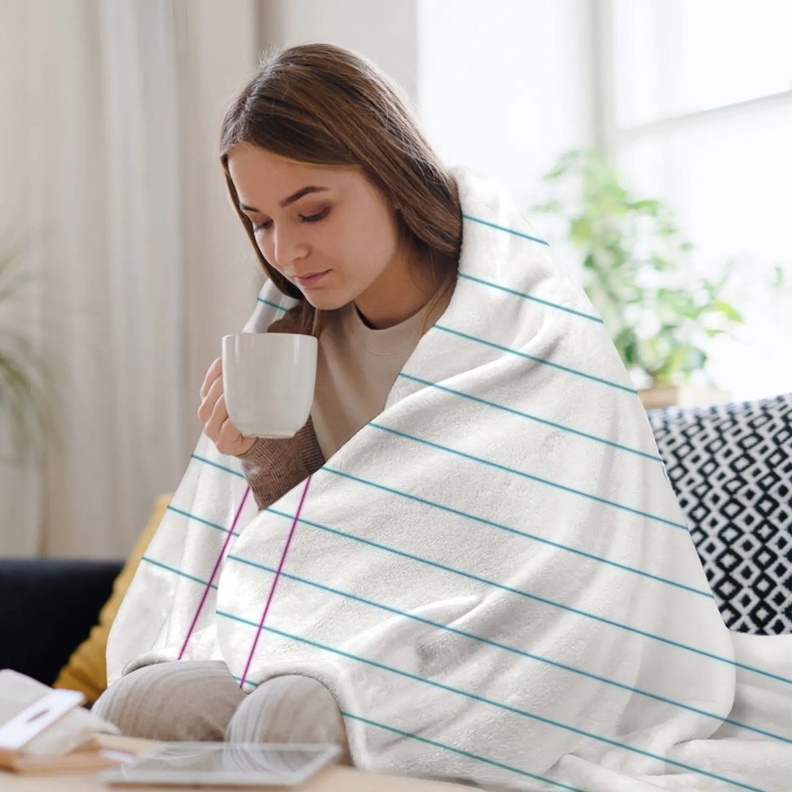 Lined paper Throw Blanket Comforter Warm Large Blankets 3