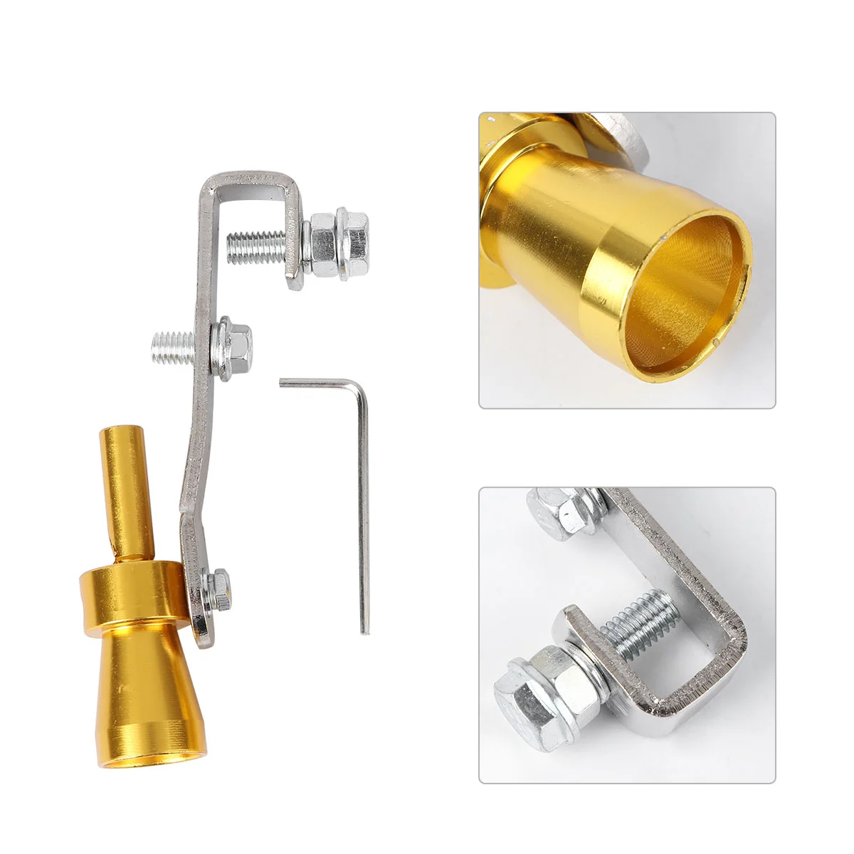 

2PCS Exhaust Pipe Sounder Car Tuning Turbine Whistle Sounder Tail - Size S (Golden)