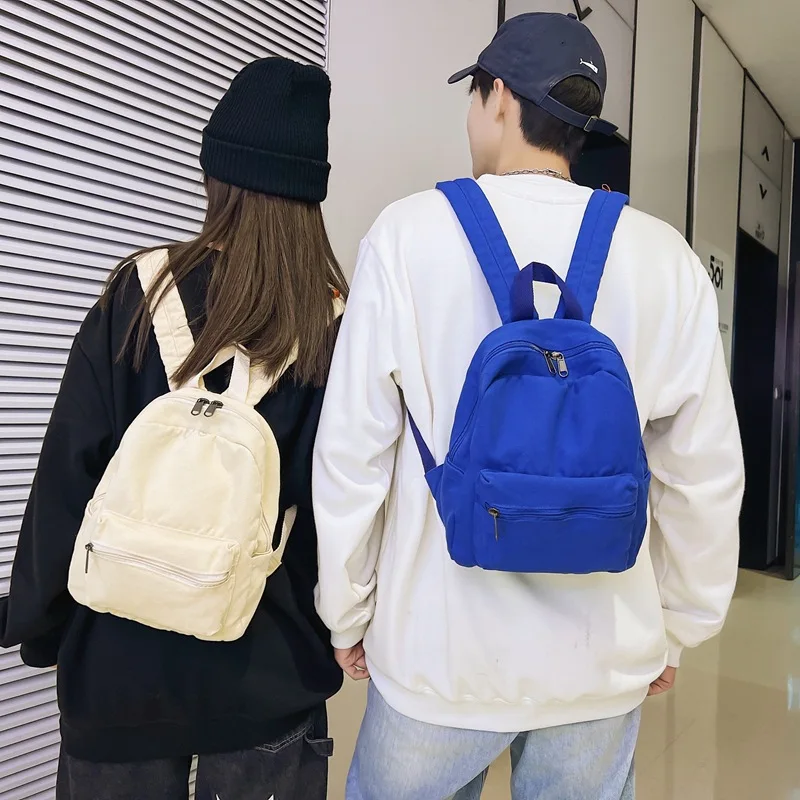 

Mini Vintage Fabric Women Backpack Unisex Simple Small Canvas Bags for Teenage Girls Canvas Female Laptop Bag Travel Rucksack
