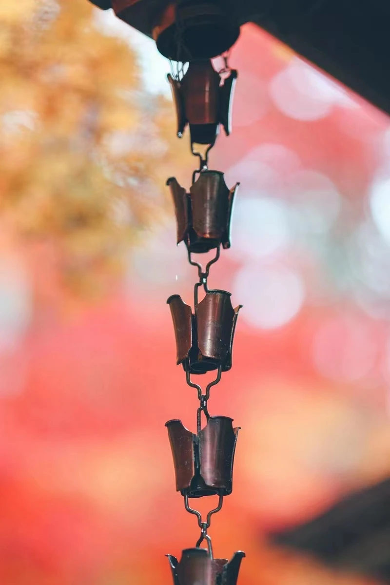 2.6m Japanese Style ABS Wine Cup Rain Chain with Electroplated Copper Color
