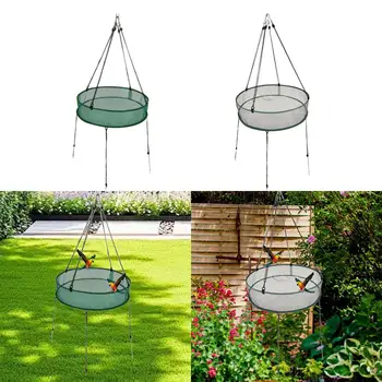 Bird Seeds Shell Catcher Tray Reliability with Ground Nails Hanging Hoop for Home Gardener Bee Feeder Birds Lover Farmer