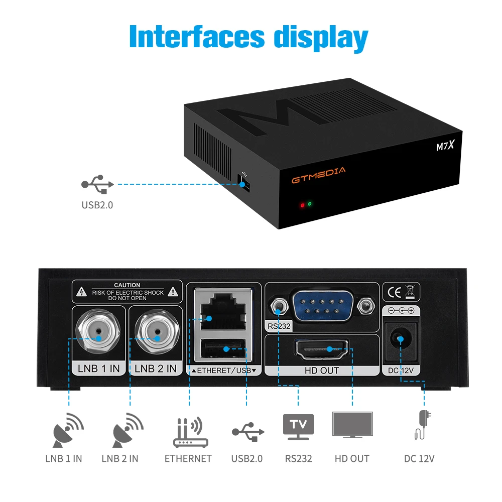 GTMEDIA M7X  TV ű DVB-S2 SKS/IKS/CS M3U  ڽ 1080P Ǯ HD TV ڴ Ʈ Ʃ lKS  SKS  ÷̾