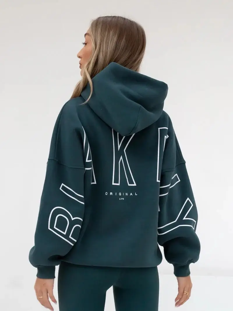 Hip-hop Harajuku High Street Trendy Brand Letter Print Oversized Hoodie Men Y2K 2025 Retro Gothic Punk Casual Sweatshirt Women