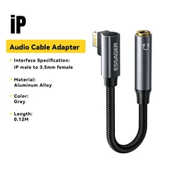Versatile L - Shape Type - C to 3.5mm Audio Cable Adapter (Lightning TO 3.5mm)