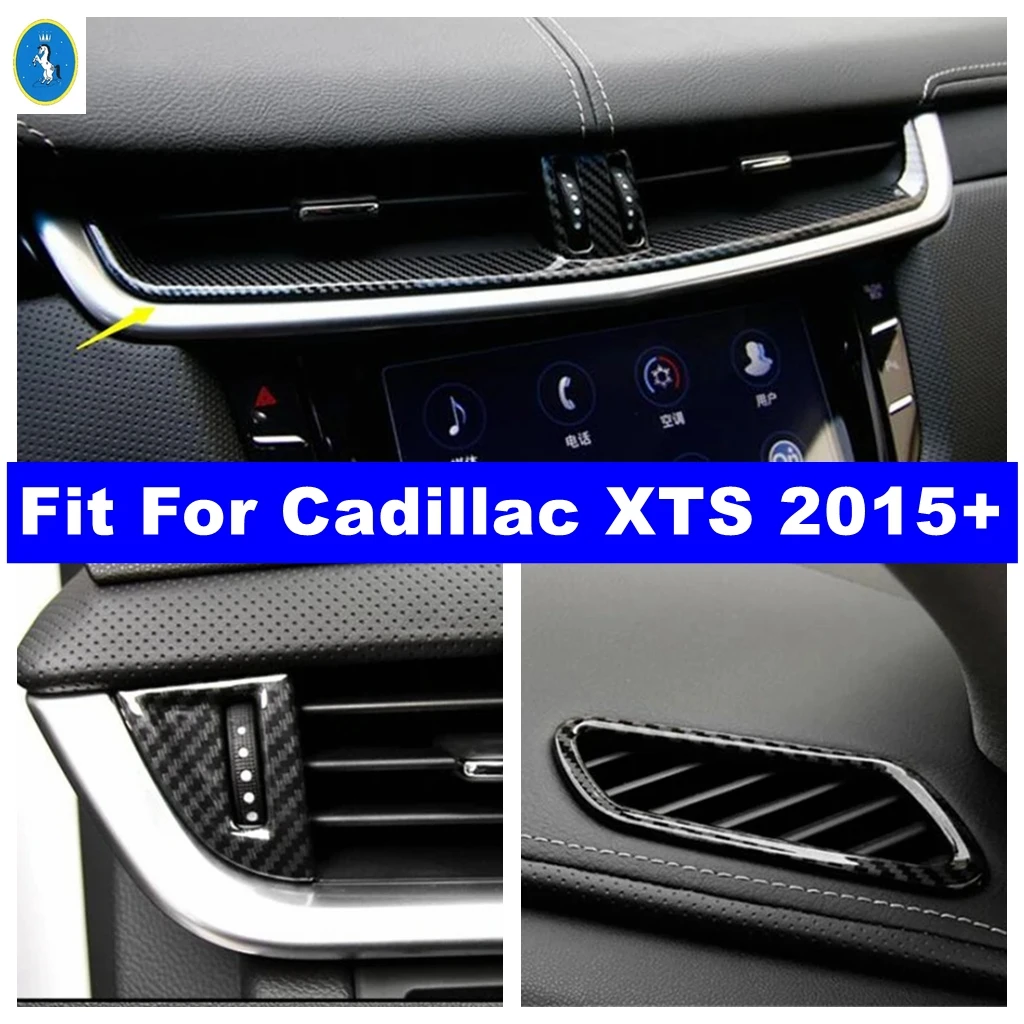 

Car Dashboard Air Conditioning AC Outlet Vent Cover Trim Fit For Cadillac XTS 2015 - 2019 Carbon Fiber Car Interior Accessories