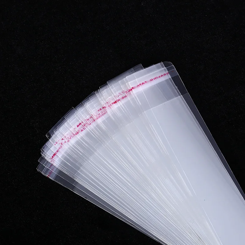 TETP 200pcs/Lot Long Clear Self Adhesive Bags Necklace Accessories Gift Packaging Storage Dustproof Cellophane OPP Plastic 2
